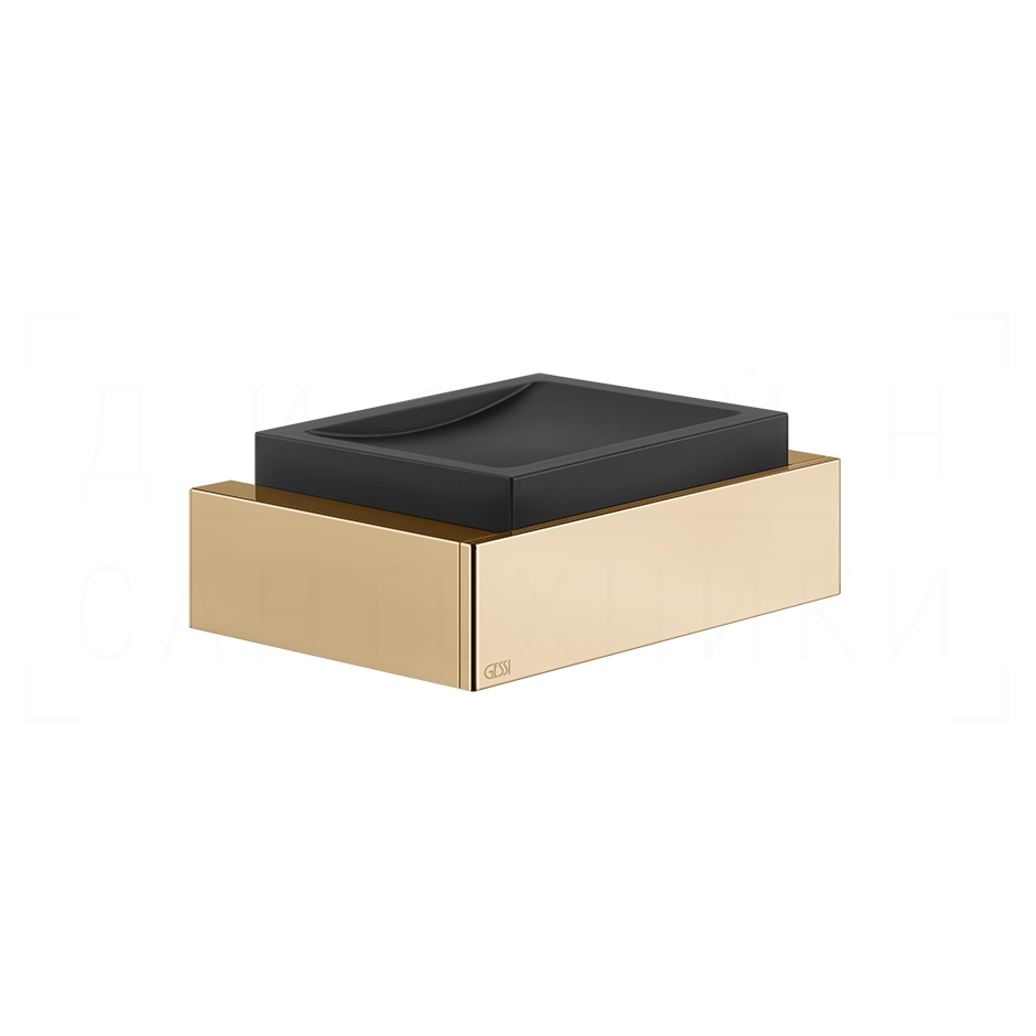 Gessi Inverso/Rettangolo Мыльница с чашей Neolite, подвесная, цвет: black/warm bronze PVD 20802#735
