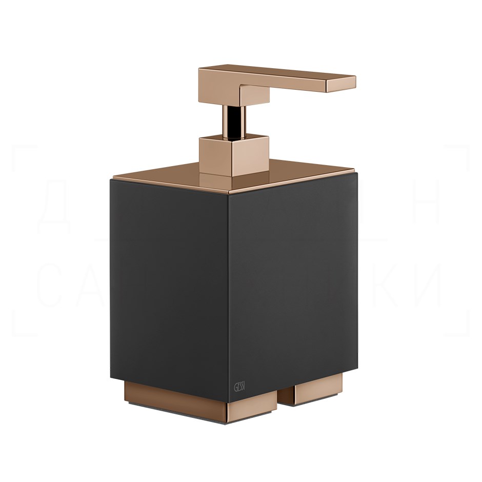 Gessi Inverso/Rettangolo Дозатор для жидкого мыла настольный, колба Neolite, цвет: black/copper PVD 20838#030