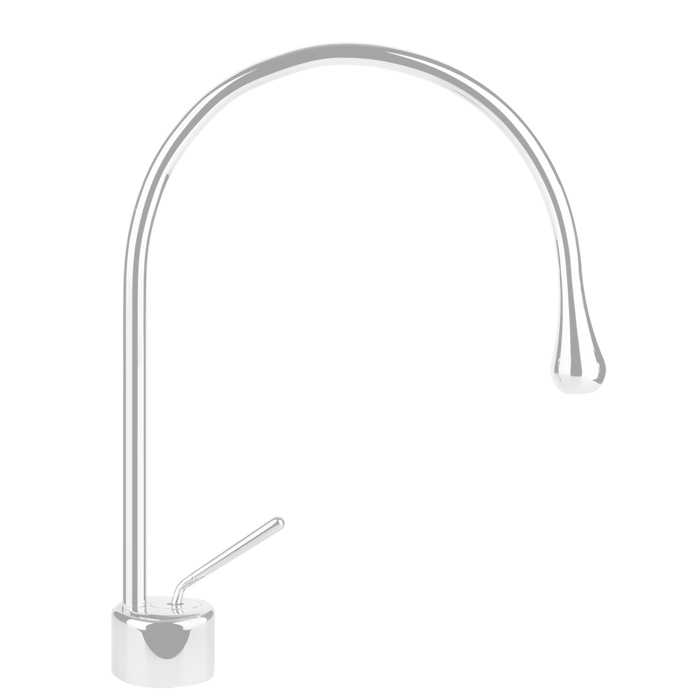 Gessi Goccia Смеситель для раковины на 1 отверстие, излив 24,4 cм, R=125, цвет белый 33602#279