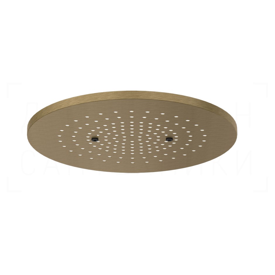 Gessi Afilo Потолочный душ d35,5 см, встраиваемый, 1 вид струи, хромотерапия, цвет: antique brass 57018#713