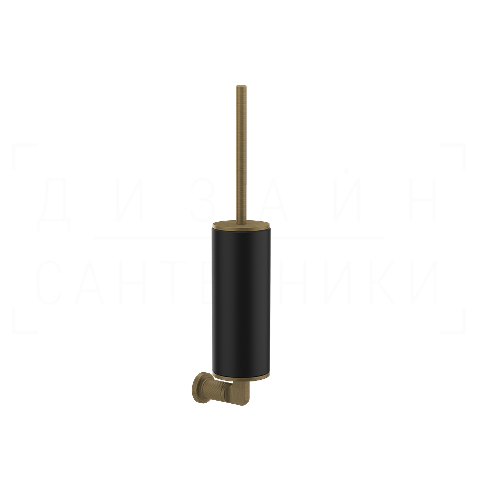 Gessi Inciso Ершик для унитаза подвесной, с кермической колбой Neolite, цвет: black/antique brass 58520#713