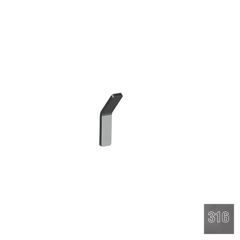 Almar Accessories Крючок для ванной, одинарный, цвет: 316 PVD brushed gun metal E310001.GM316