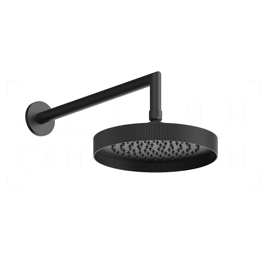 Gessi Inverso Верхний душ d21,8 см, настенный кронштейн, 1 вид струи, цвет: matte black 63548#299