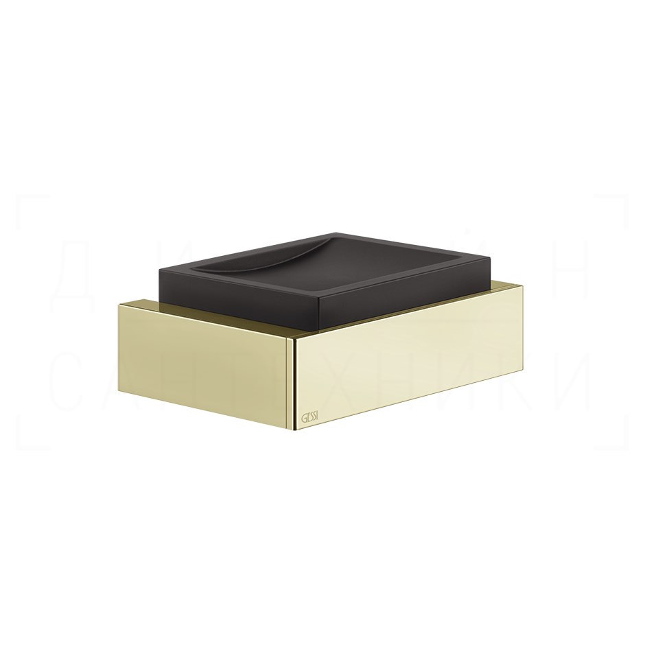 Gessi Inverso/Rettangolo Мыльница с керамической чашей Neolite, подвесная, цвет: black/brass PVD 20802#710