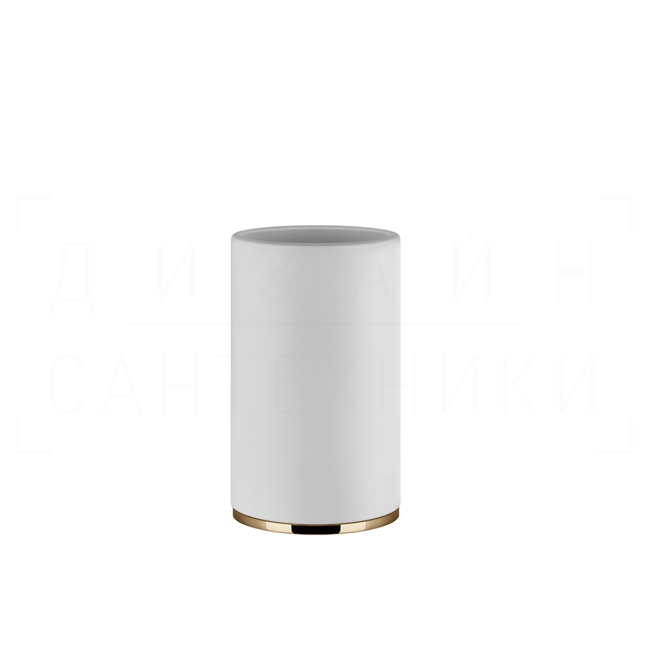 Gessi Inciso Стакан настольный, керамический Neolite, цвет: white/warm bronze PVD 58531#735