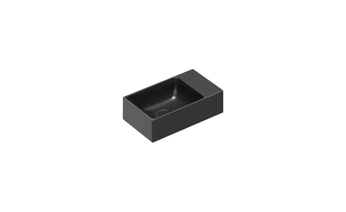 Catalano Premium Раковина подвесная 40x23x12h см, без перелива, покр Cataglaze, цвет: черный матовый 0220410022