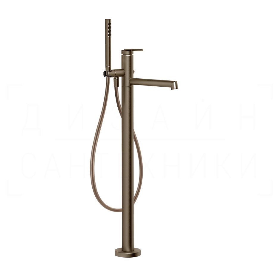 Gessi Ingranaggio Смеситель для ванны напольный, с душ. гарн., излив 26 см, цвет: coffee bronze PVD 63528#761