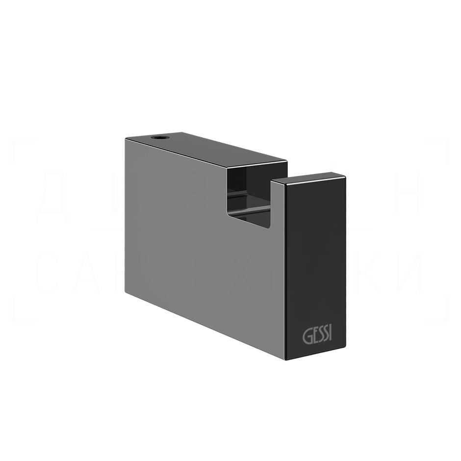 Gessi Rettangolo Accessories Крючок для полотенец одинарный, подвесной, цвет: black metal PVD 20921#706