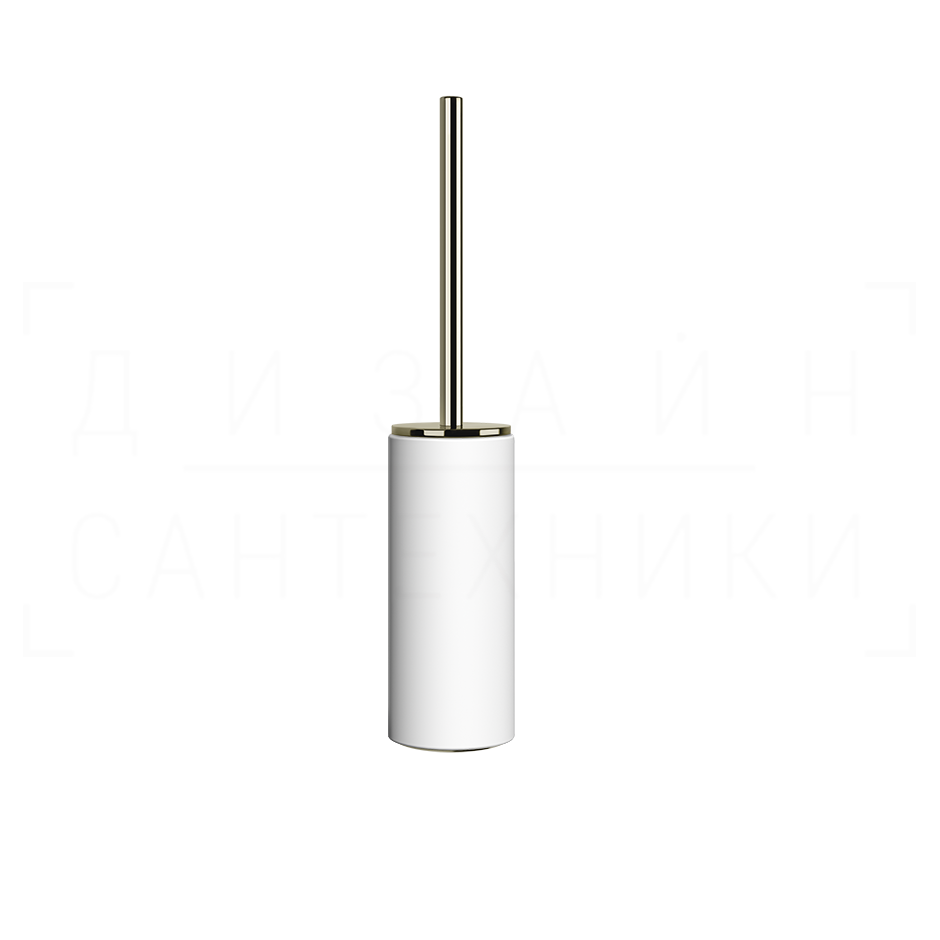 Gessi Ingranaggio Ершик для унитаза напольный, с кермической колбой Neolite, цвет: white/nickel PVD 63743#720