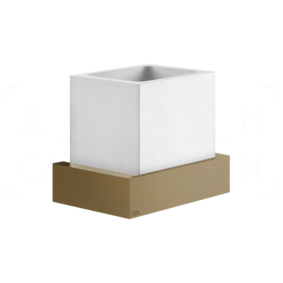 Gessi Inverso/Rettangolo Стакан подвесной, керамический Neolite, цвет: white/deep bronze brushed PVD 20807#791