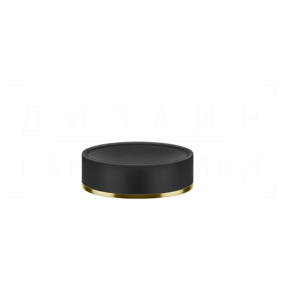 Gessi Inciso Мыльница с керамической чашей Neolite, настольная, цвет: black/gold brushed 58526#716