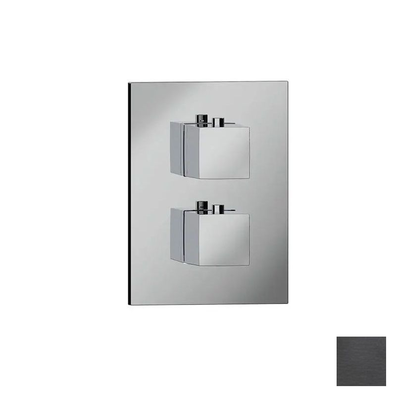 Almar Core Square Термостат для душа, внешняя часть на 2 потребителя, цвет: brushed absolute black E176822.AB