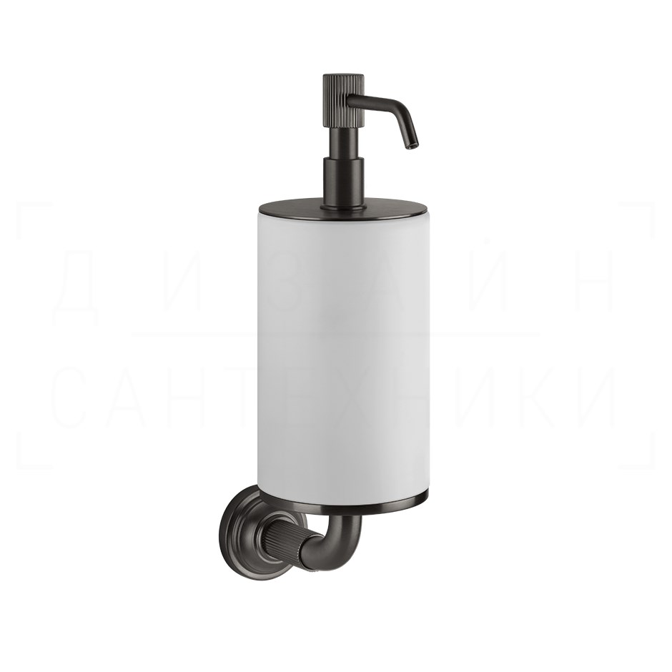 Gessi Venti20 Дозатор для жидкого мыла подвесной, колба Neolite, цвет: white/black metal brushed PVD 65413#707