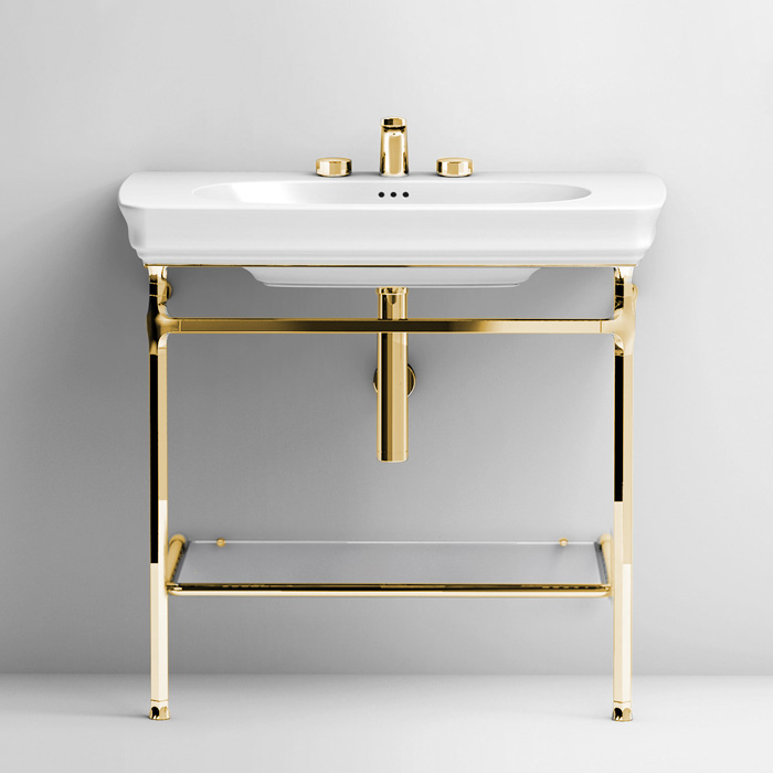 ArtCeram Civitas Консоль напольная металлическая для раковины 76x42x75h см, цвет: gold CIA006 73