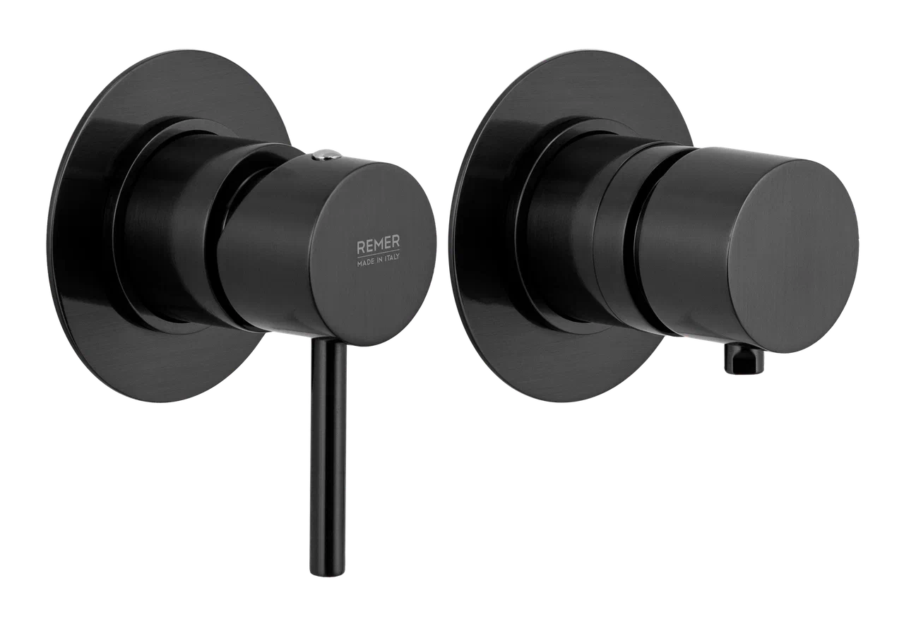Remer X Style Смеситель для ванны, 2 потребителя, с внутренней частью, цвет: cromo nero spazzolato X96CFP