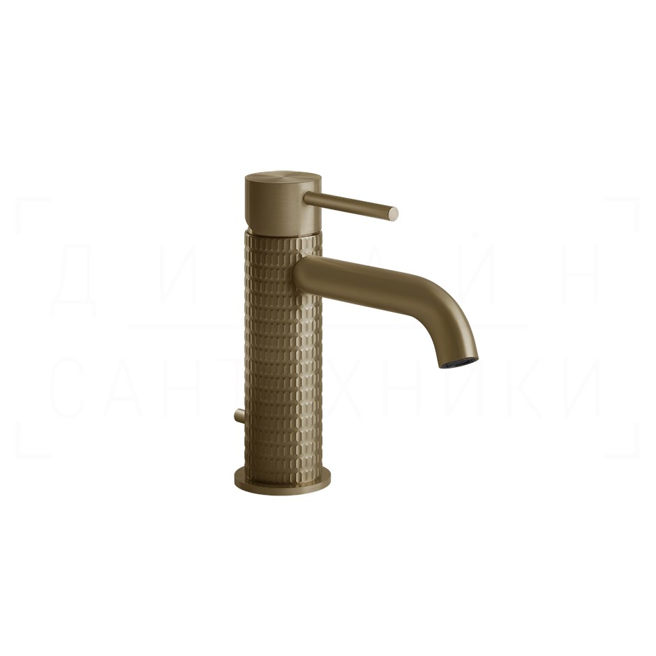 Gessi 316 Meccanica Смеситель для раковины, с д/к, излив 12,2 см, цвет: deep bronze brushed PVD 54201#791