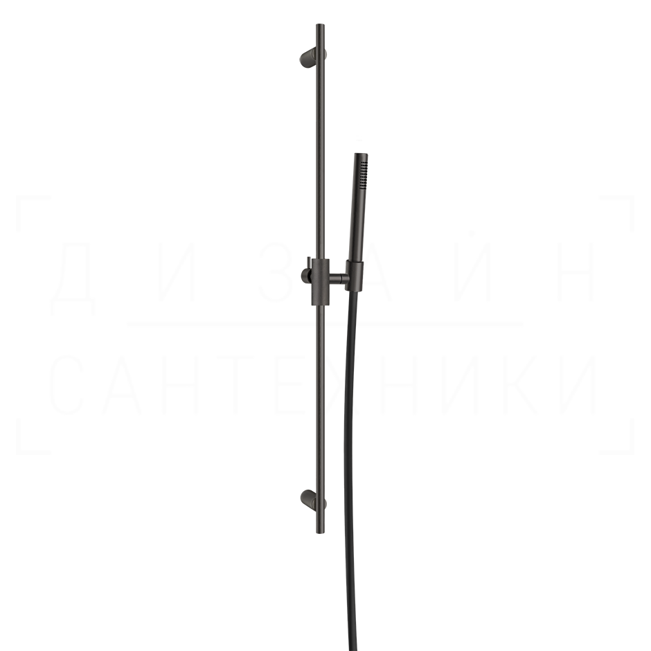 Gessi Anello Душевой гарнитур: руч. душ, штанга, держ., шланг 150 см, цвет: black metal brushed PVD 63484#707