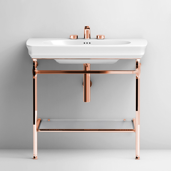ArtCeram Civitas Консоль напольная металлическая для раковины 76x42x75h см, цвет: pink gold CIA006 77