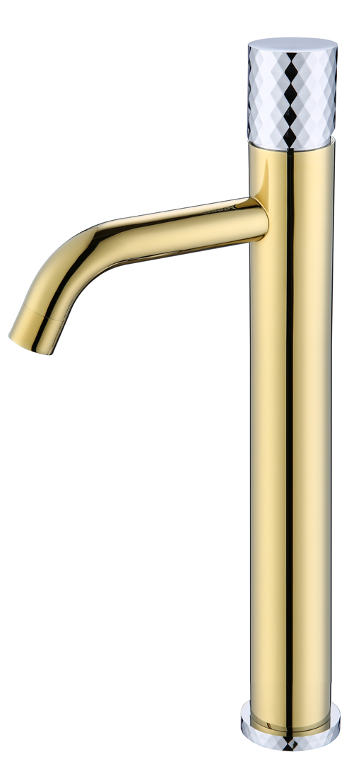 Boheme Stick Diamond Смеситель для раковины, излив 20,6 см, без донного клапана, цвет: gold/chrome 122-GCR