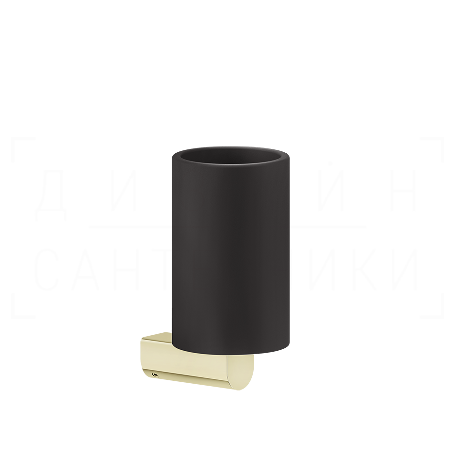 Gessi Rilievo Стакан подвесной, керамический Neolite, цвет: black/brass PVD 59508#710