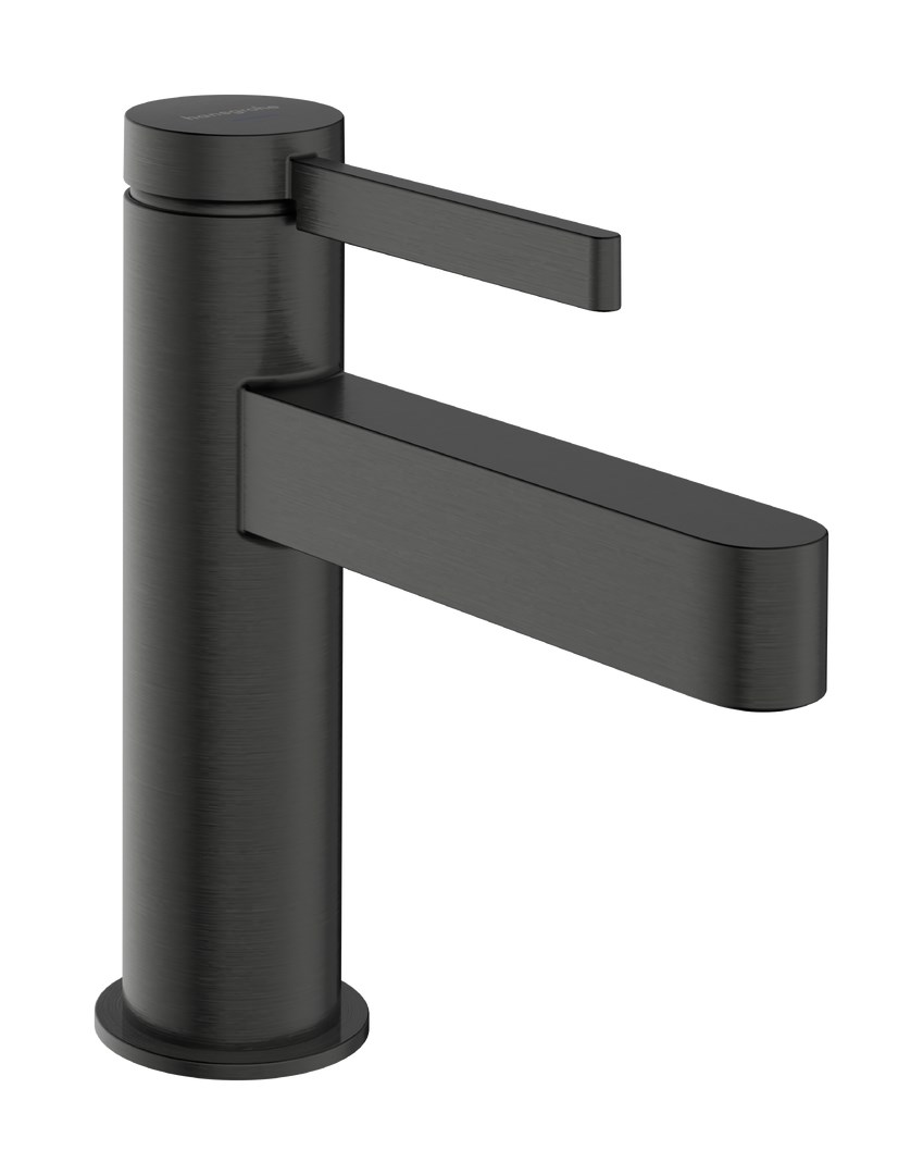 Hansgrohe Finoris Смеситель для раковины, без д/к, излив 12,6 см, цвет: шлифованный черный хром 76013340
