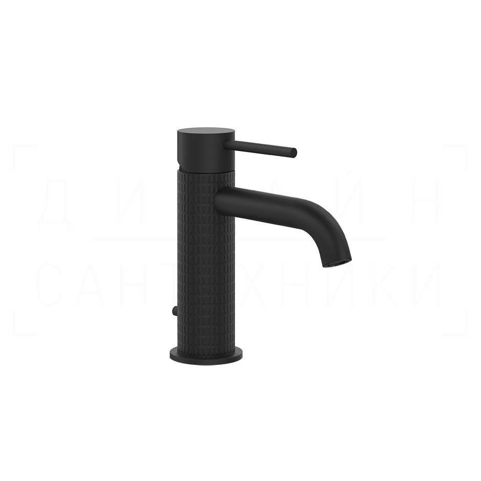Gessi 316 Meccanica Смеситель для раковины, с донным клапаном, излив 12,2 см, цвет: matte black 54201#299