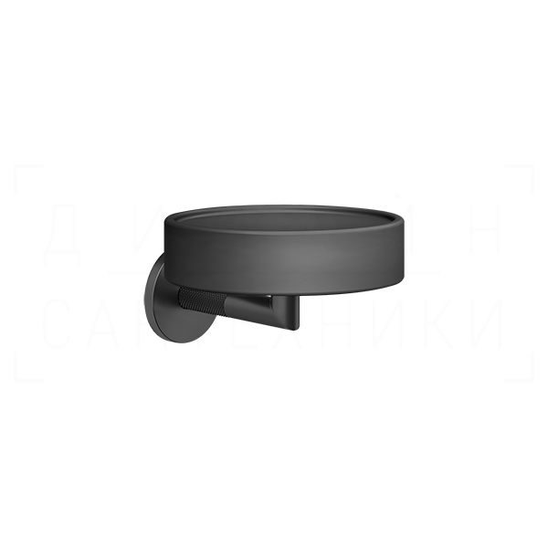 Gessi Anello Мыльница с керамической чашей Neolite, подвесная, цвет: matte black 63702#299