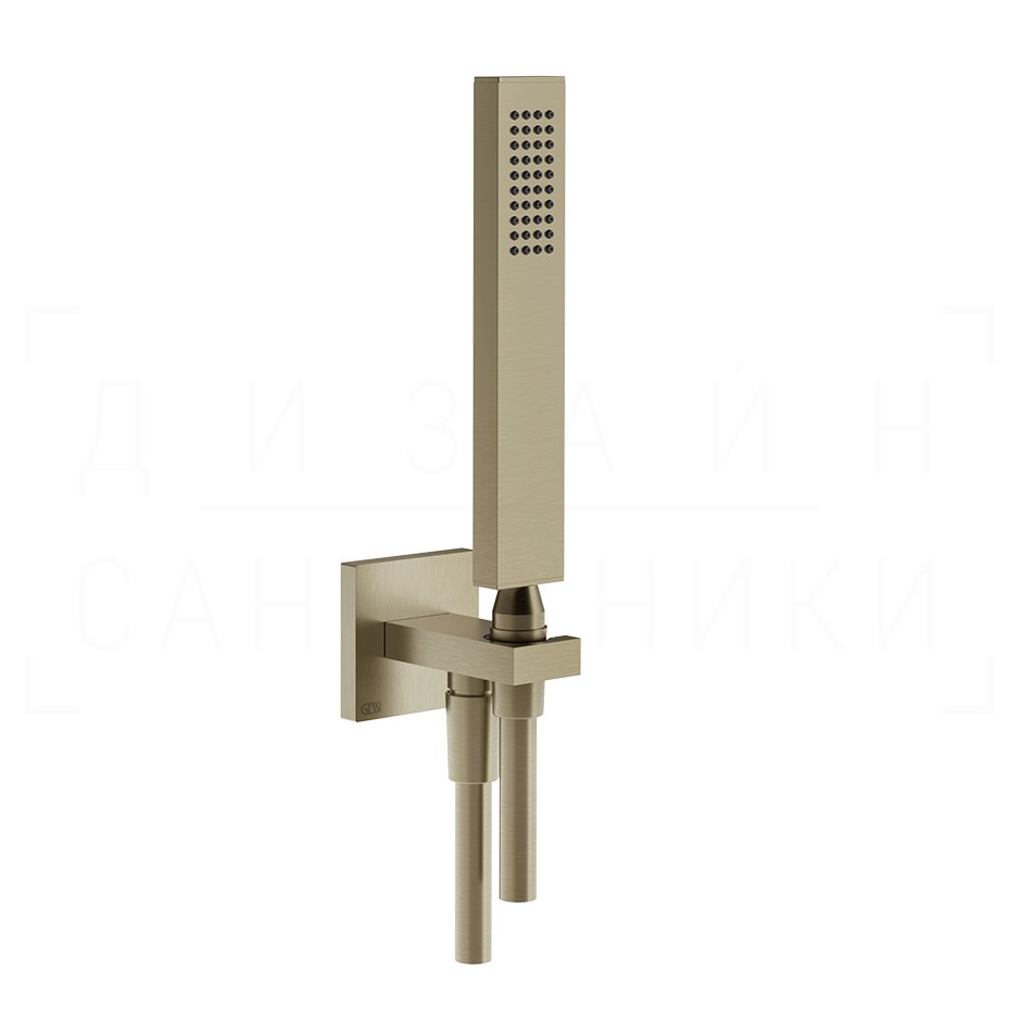 Gessi Rettangolo Душевой гарнитур: ручной душ, держатель, шланг 150 см, цвет: finox brushed nickel 20123#149