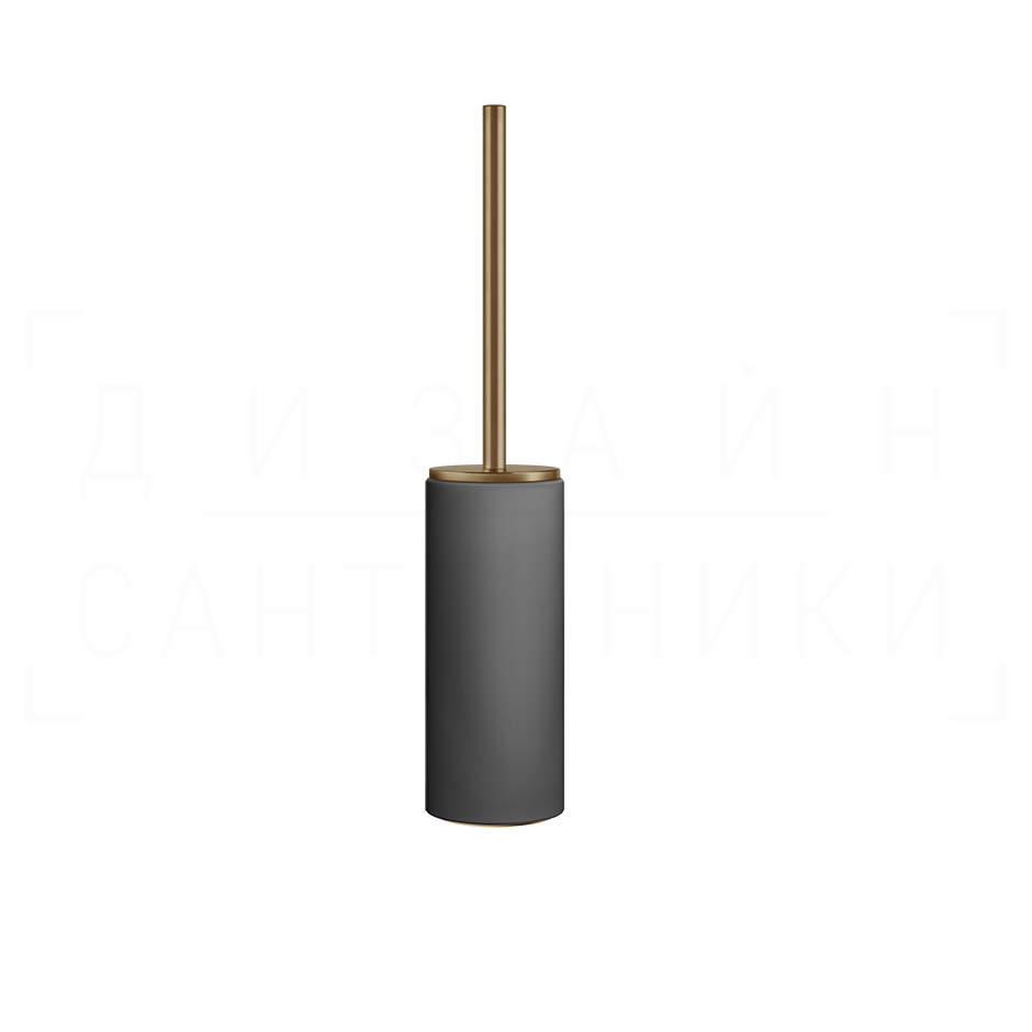 Gessi Ingranaggio Ершик для унитаза напольный, колба Neolite, цвет: black/warm bronze brushed PVD 63744#726