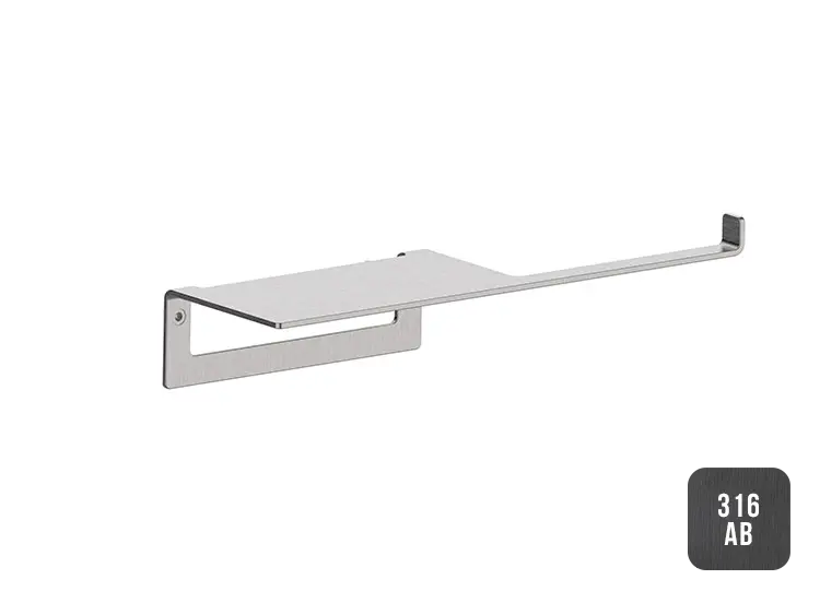 Almar Accessories Держатель туалетной бумаги с полкой, цвет: brushed absolute black E317000.AB316