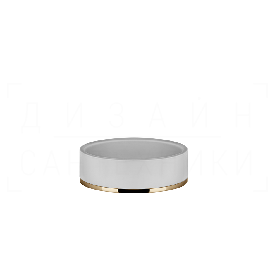 Gessi Inciso Мыльница с керамической чашей Neolite, настольная, цвет: white/warm bronze PVD 58525#735