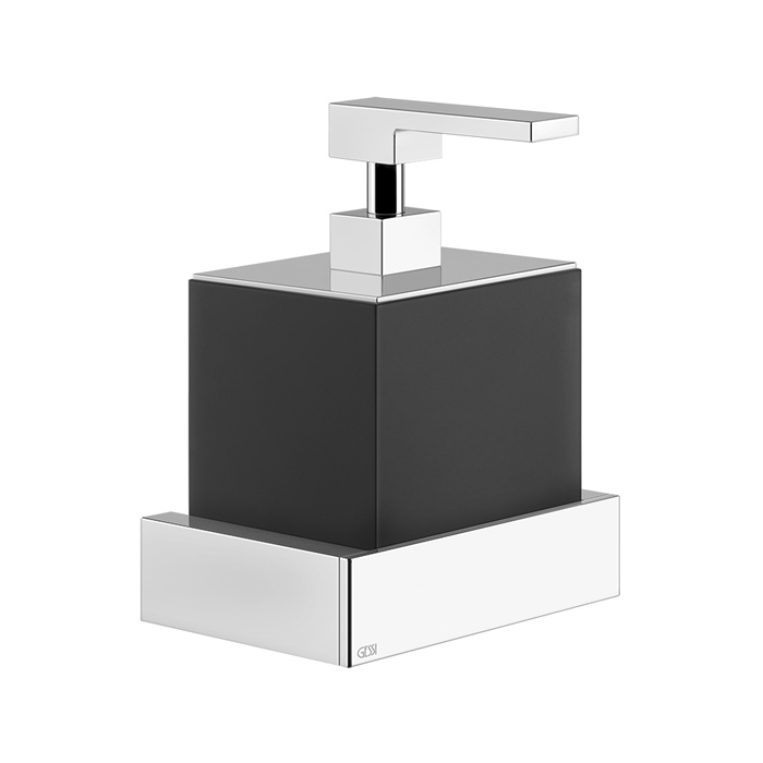 Gessi Inverso/Rettangolo Дозатор для жидкого мыла, подвесной, черная колба, цвет: chrome/black 20814#031