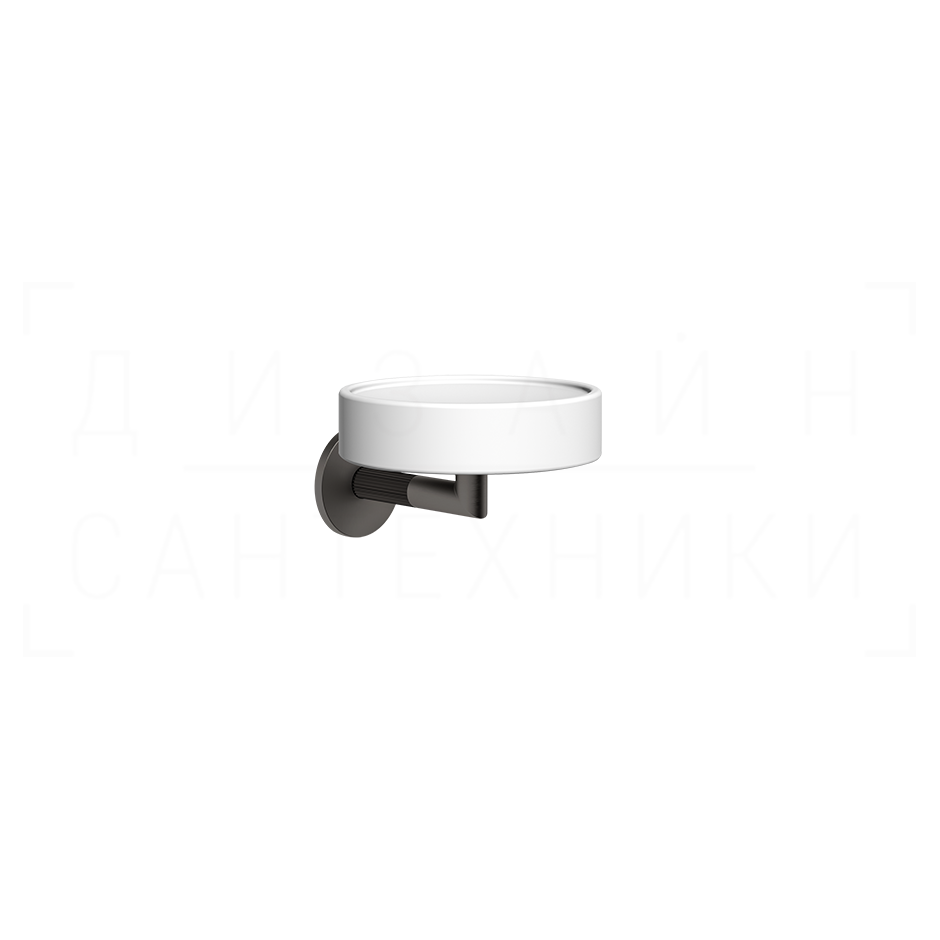 Gessi Ingranaggio Мыльница с чашей Neolite, подвесная, цвет: white/black metal brushed PVD 63801#707