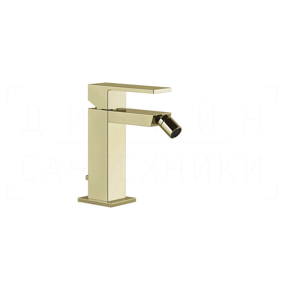 Gessi Rettangolo Смеситель для биде с донным клапаном, излив 11,8 см, цвет: brass PVD 20007#710
