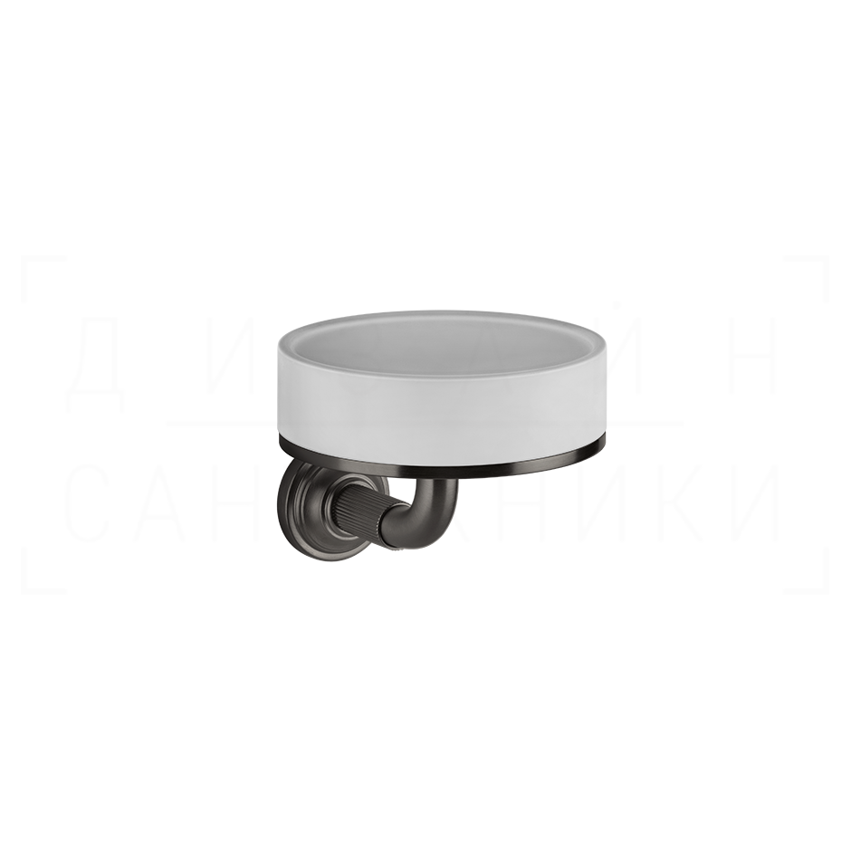 Gessi Venti20 Мыльница с керамической чашей Neolite, подвесная, цвет: white/black metal brushed PVD 65401#707