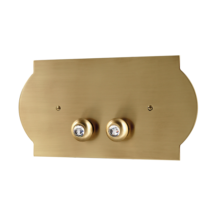 3SC Square Plaque Кнопка смыва для унитаза, латунь, цвет: Polished Brass/Swarovski SPL00OL/SW