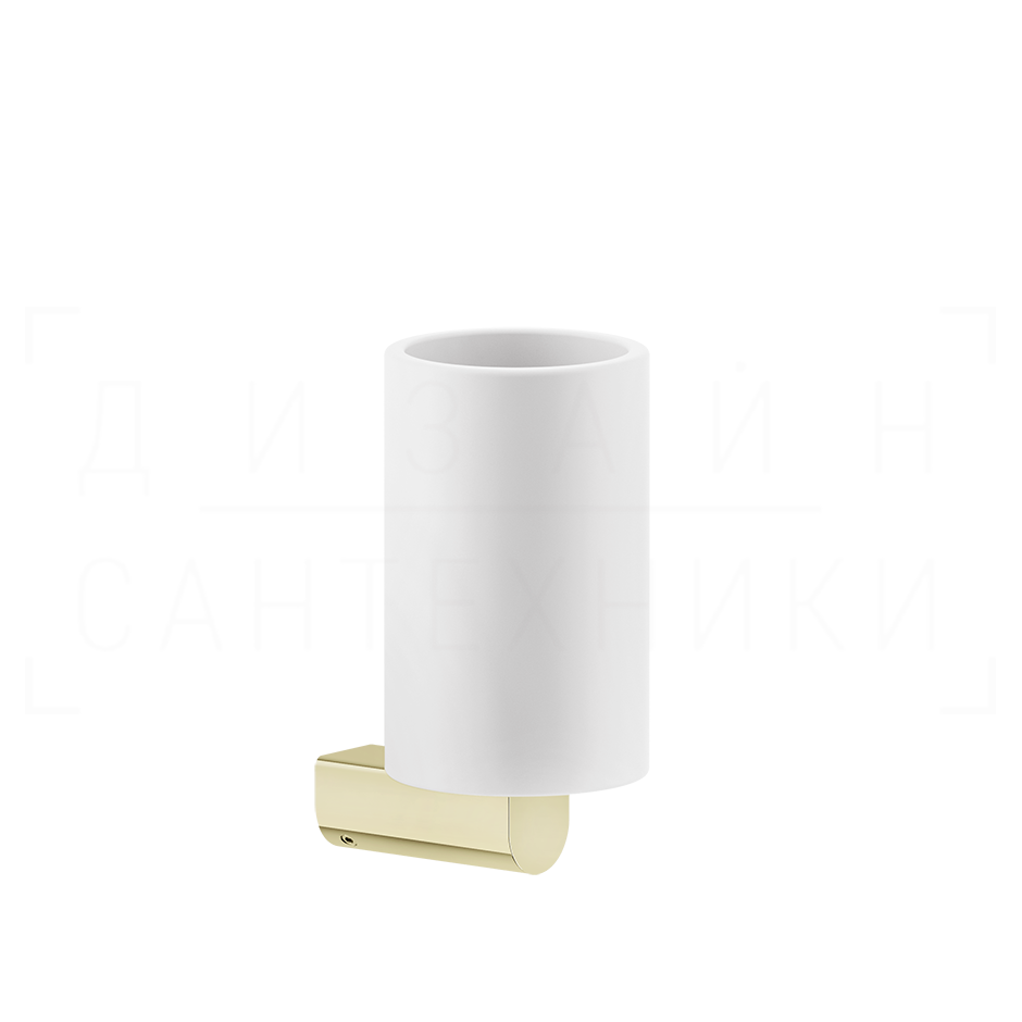Gessi Rilievo Стакан подвесной, керамический Neolite, цвет: white/brass PVD 59507#710