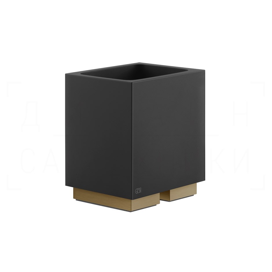 Gessi Inverso/Rettangolo Стакан настольный, керамическ. Neolite, цвет: black/deep bronze brushed PVD 20832#791