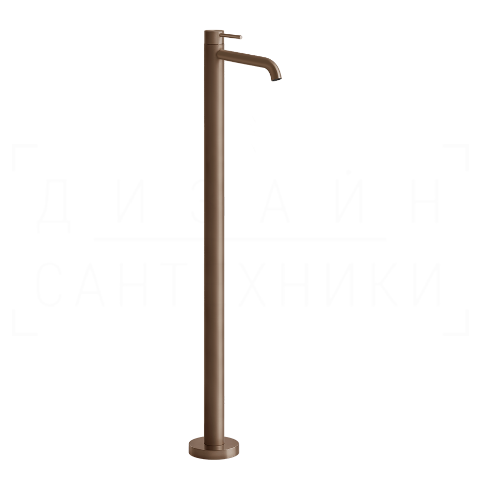 Gessi 316 Flessa Смеситель для раковины напольный, без д/к, излив 15,6 см, цвет: copper brushed PVD 54097#708