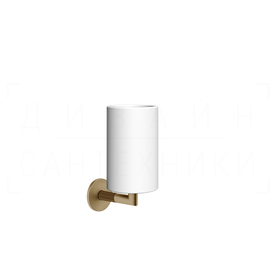 Gessi Ingranaggio Стакан подвесной, керамический Neolite, цвет: white/warm bronze brushed PVD 63807#726
