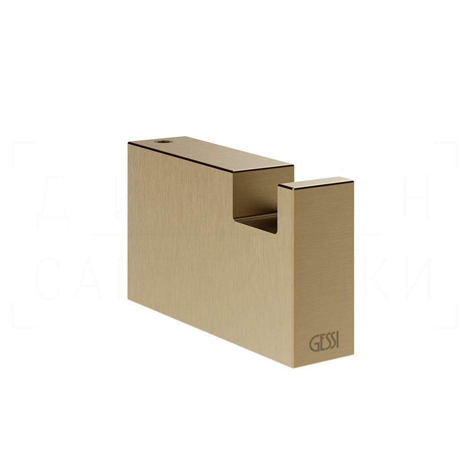 Gessi Rettangolo Accessories Крючок для полотенец одинарный, подвесн., цвет: warm bronze brushed PVD 20921#726
