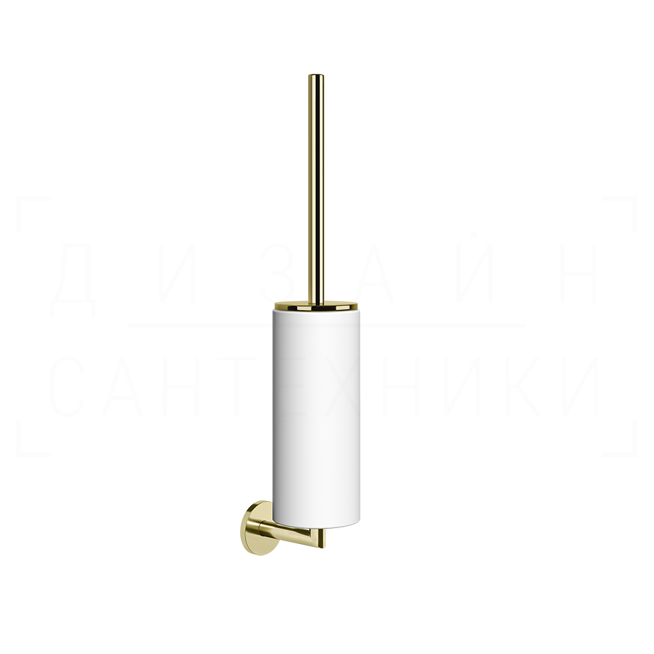 Gessi Ventaglio Ершик для унитаза подвесной, с кермической колбой Neolite, цвет: white/brass PVD 63619#710