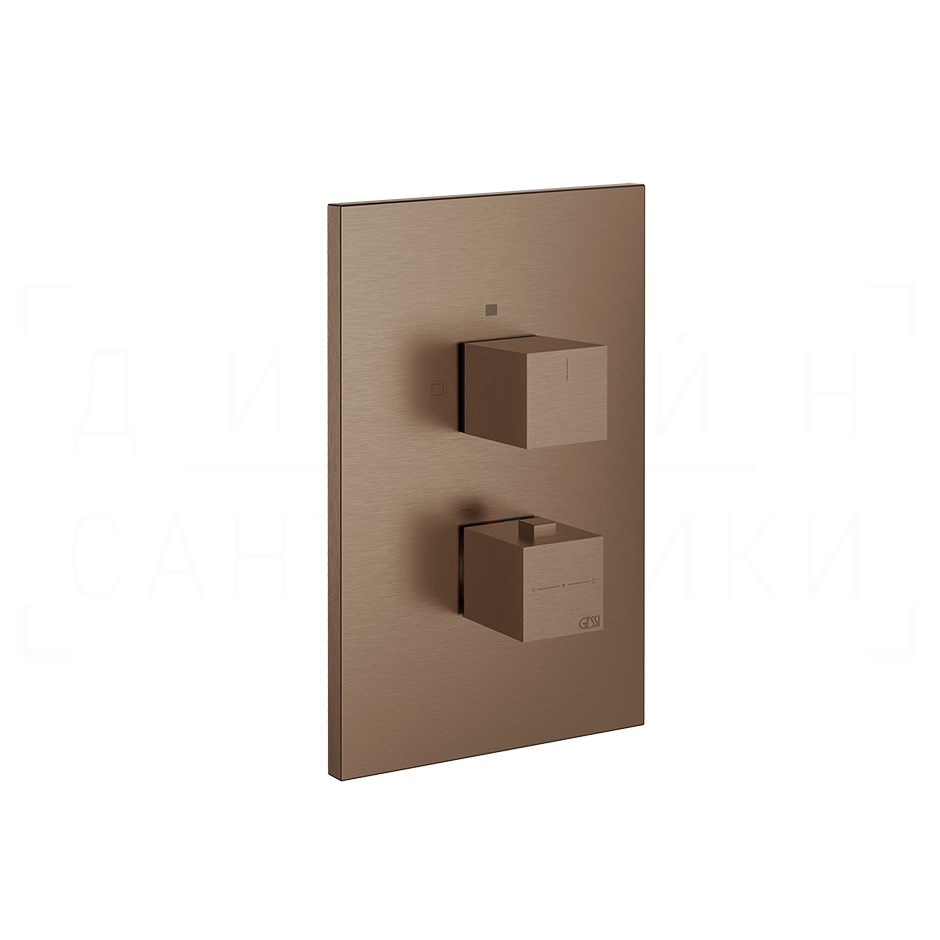 Gessi Rettangolo Термостат для душа встраиваемый, на 1 потр., внеш. часть, цвет: copper brushed PVD 20182#708