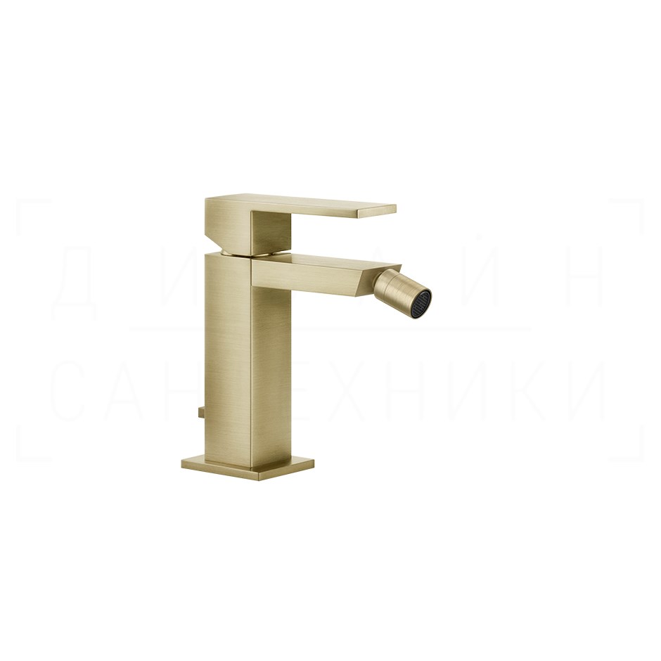 Gessi Rettangolo Смеситель для биде с донным клапаном, излив 11,8 см, цвет: brushed brass PVD 20007#727