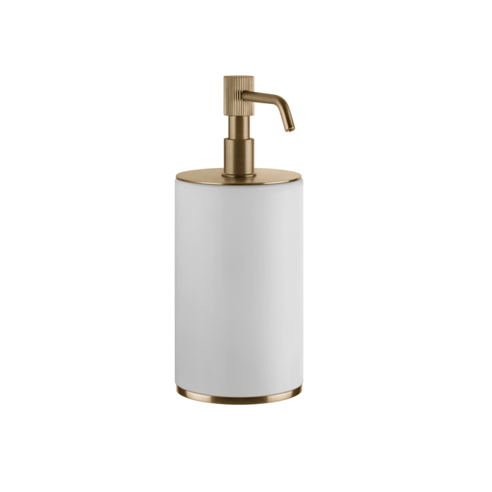 Gessi Venti20 Дозатор для жидкого мыла настольный, композитная колба, цвет: warm bronze brushed PVD 65437#726