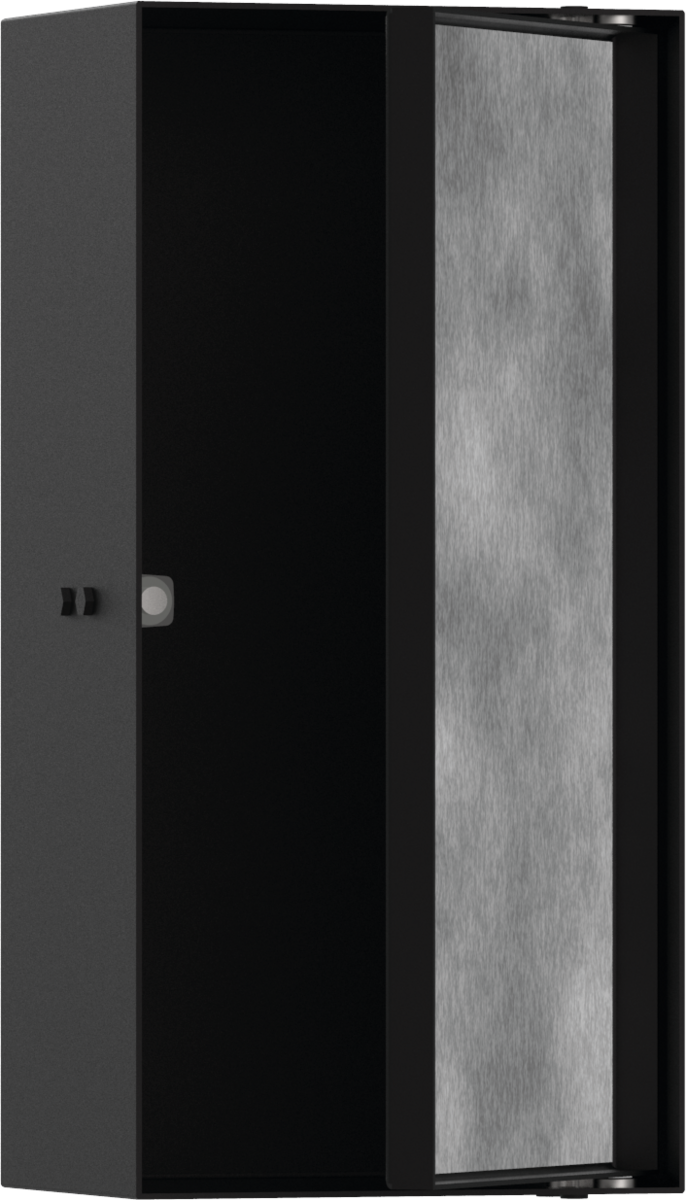 Hansgrohe XtraStoris Rock Полка в нишу встраиваемая 30х14х30h см, с дверью, цвет: матовый черный 56082670