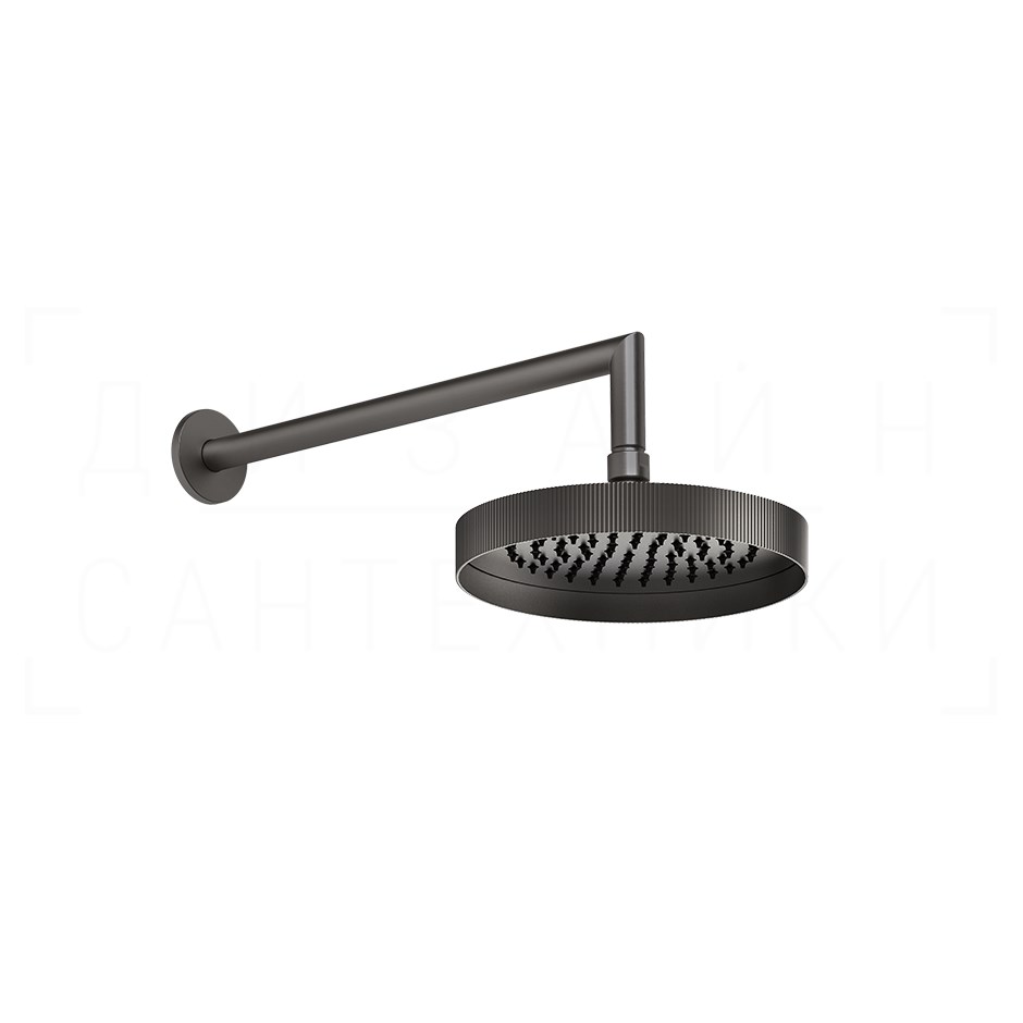 Gessi Inverso Верхний душ d21,8 см, настенный кронштейн, 1 вид струи, цвет: black metal brushed PVD 63548#707