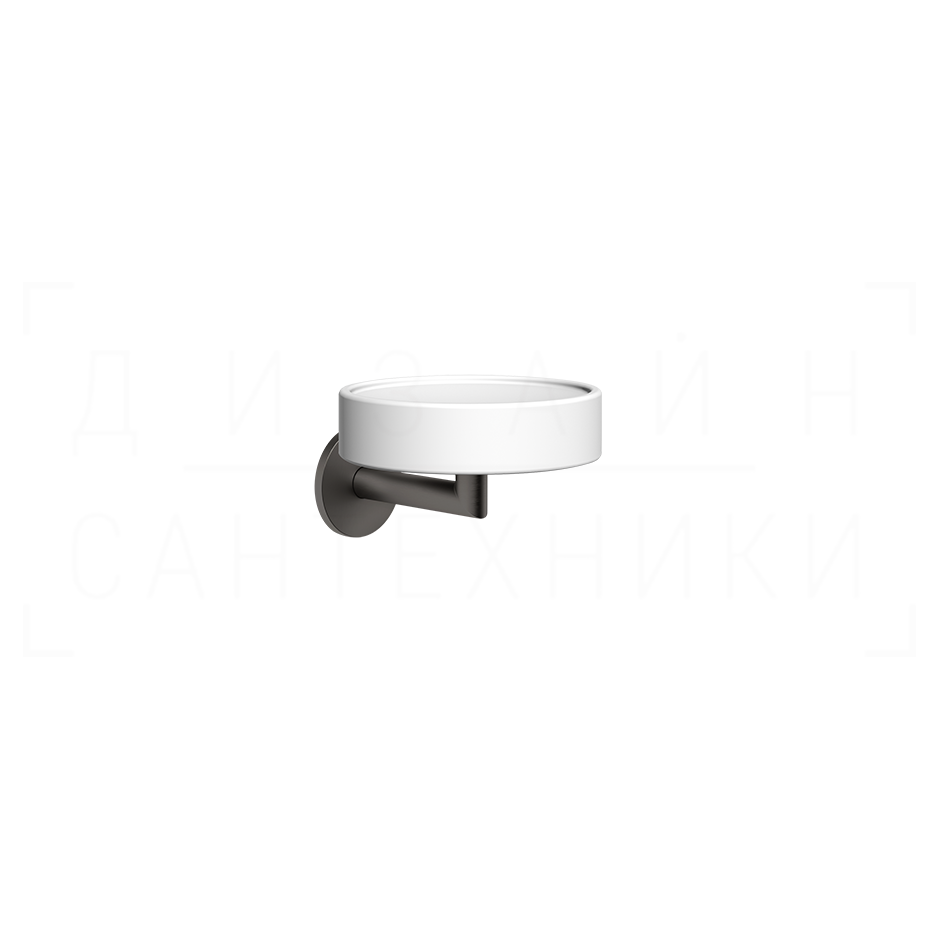 Gessi Ventaglio Мыльница с чашей Neolite, подвесная, цвет: white/black metal brushed PVD 63601#707