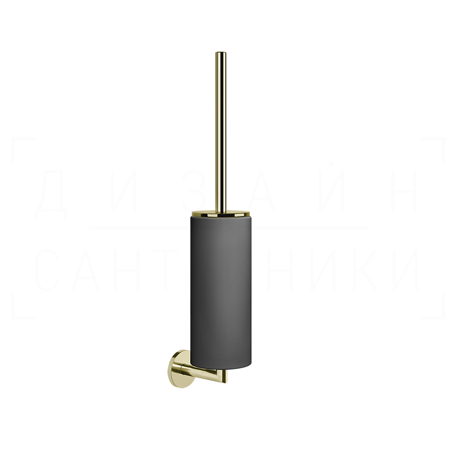 Gessi Ventaglio Ершик для унитаза подвесной, с кермической колбой Neolite, цвет: black/brass PVD 63620#710