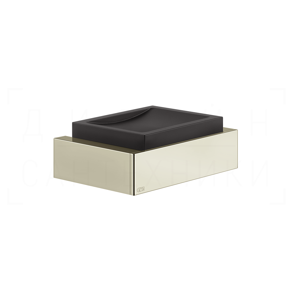 Gessi Inverso/Rettangolo Мыльница с керамической чашей Neolite, подвесная, цвет: black/nickel PVD 20802#720